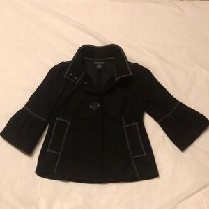 Fun Fall Detailed Black Top Stitch Jacket